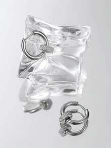 Retro And Unisex Earrings With Unique Design For A Punk And Sharp Look, Ins Style - Silver - View 3