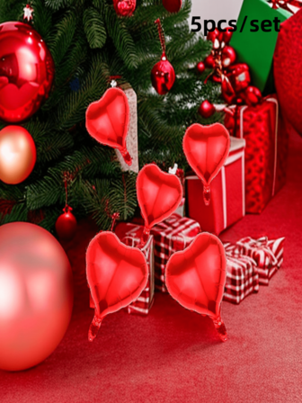 Party Anny Long 5 piezas/set Decoración aluminio decorativo creativo unicolor en forma de corazón globo para fiesta