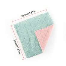 5pcs Microfiber Towel Absorbent Kitchen Cleaning Cloth Non-stick Oil Dish Towel Rags Napkins Tableware Household Cleaning - Multicolor - View 7