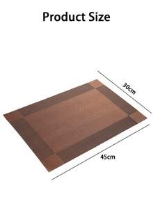 2pcs Solid Color Living Room Heat Insulation Pad, Non-slip And Dustproof Table Placemat - Multicolor - View 3