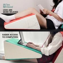 1pc Wedge Pillow For Sleeping Bed Wedge Pillow For After Surgery Triangle Pillow Wedge Air Layer Sleeping Wedge Cover Memory Foam - Green - View 4