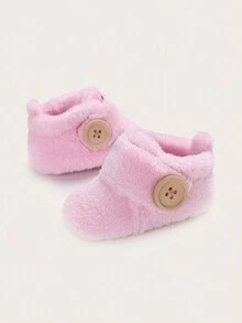 新生女孩防滑毛绒保暖新年婴儿靴