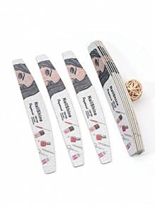 NailShine 10支装新月形100/180目木质指甲锉，适用于美甲和美容 - 彩色 - 查看 3