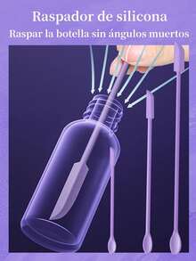 Mini Juego de Espátulas de Silicona, Pequeña Espátula de Maquillaje, Delgada Espátula Abrebotellas, Cocina, Botellas de Comida, Productos de Belleza, Cosméticos - Morado - Ver 4