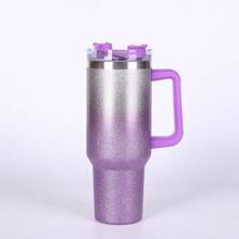 1只水杯,金屬真空杯,不鏽鋼水杯,帶吸管大容量水杯,創意便攜式戶外露營水瓶,40oz/1200ml