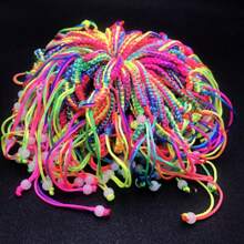 1 Bộ Quà Tặng Vòng Tay Bện Dây May Mắn, Dành Cho Những Người Bạn Thân/Cặp Đôi, Vòng Tay Nhiều Mảnh Nữ Bán Buôn - Hồng - Xem 4