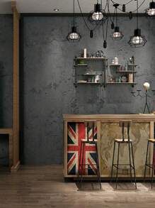 1 Roll 40cm*300cm Industrial Style Retro Cracked Self-adhesive Wallpaper, Waterproof, Moisture-proof, Washable, Gray Cement Sticker For Background Wall - Dark Grey - View 2