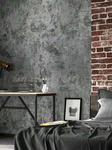 1 Roll 40cm*300cm Industrial Style Retro Cracked Self-adhesive Wallpaper, Waterproof, Moisture-proof, Washable, Gray Cement Sticker For Background Wall - Dark Grey - View 1