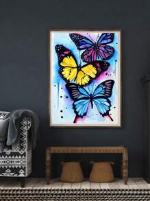 蝴蝶diy鑽石畫,動物手工藝術品,20x30cm無框套裝,家居裝飾禮品 - 彩色 - 查看 1