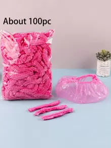 Approximately 80/100pcs Reusable Elastic Food Covers - Keep Your Food Fresh And Safe! - Pink - View 1