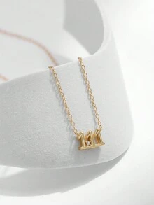 MODIAN 925 Sterling Silver Simple Digit Stackable Fashion Necklaces Gold Color Adjustable Exquisite Pendant For Women Jewelry - Gold - View 6