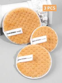 3pcs/set Soft Makeup Remover Pads for All Skin(S, M, L Size), Washable Rounds Wipes Reusable Microfiber Gentle Face Cleansing Cloth for Face,Eye,Lips - Yellow - View 1