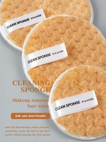 3pcs/set Soft Makeup Remover Pads for All Skin(S, M, L Size), Washable Rounds Wipes Reusable Microfiber Gentle Face Cleansing Cloth for Face,Eye,Lips - Yellow - View 6