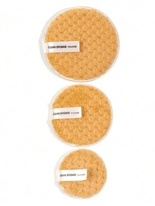 3pcs/set Soft Makeup Remover Pads for All Skin(S, M, L Size), Washable Rounds Wipes Reusable Microfiber Gentle Face Cleansing Cloth for Face,Eye,Lips - Yellow - View 5