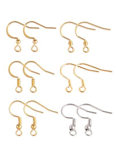 50pcs Stainless Steel Ear Hook Findings Earwire Jewelry For Making Earring DIY Clasps Hooks Earrings Supplies Accessories