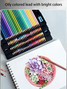 48pcs Macaron Color Gift Box Oil Based Colored Pencil Set, And 2 Sharpeners Included, Colorful Drawing Pens Set For Art Sketching And Coloring - Multicolor - View 4