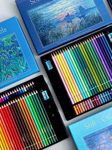 48pcs Macaron Color Gift Box Oil Based Colored Pencil Set, And 2 Sharpeners Included, Colorful Drawing Pens Set For Art Sketching And Coloring - Multicolor - View 6
