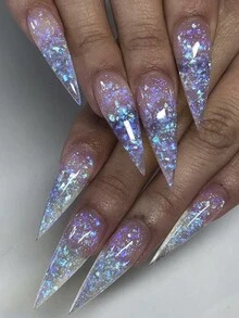 12 色 Opal Aurora 指甲亮粉 1 盒全息彩虹色摩擦粉颜料片 DIY 美甲装饰 - 彩色 - 查看 7