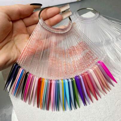 50 Pcs Nail Swatch Sticks False Nail Art Tips Sticks Nail Polish Color Card Plates Display Practice Tips Nail Art Practice Supplies Home Diy Tool - Clear,Nail Supplies,Nail Tools,Nail Art Tools,Back To School,Nails,Nail Tools For Press On Nails