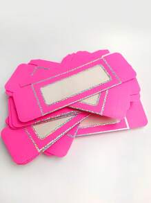 20 Pcs empty eyelash packaging boxes, pink rectangular eyelash packaging boxes - Pink - View 2