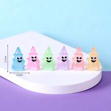 6入組發光萬聖節裝飾,創意可愛鬼魂南瓜微景觀,diy汽車桌面裝飾,萬聖節生日節日禮物,辦公桌和辦公桌發光裝飾品