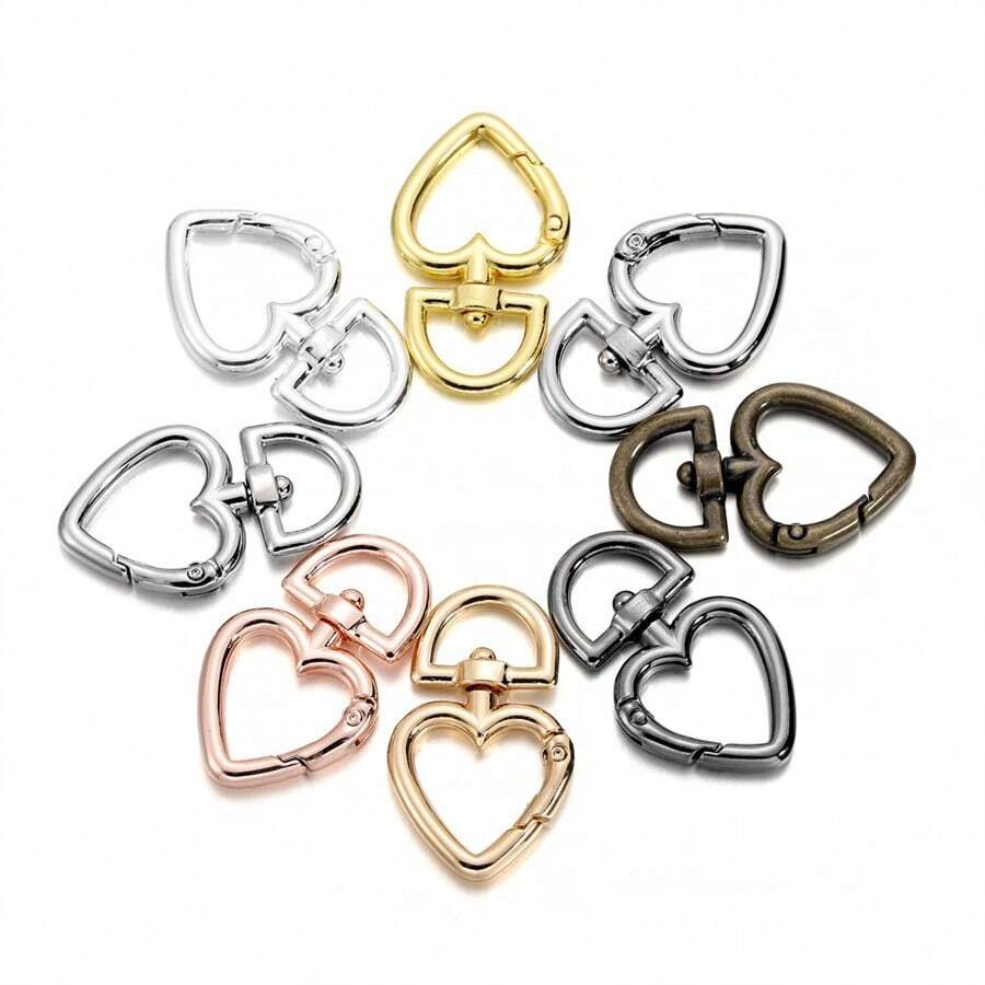 5 cái/bộ Hình trái tim Lobster Clasp Vòng chìa khóa Trình kết nối Đối với DIY Móc chìa khóa , Làm đồ trang sức Quân nhu - móc khóa - Xem 1
