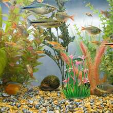 1 件粉紅人造水族箱水草,人造水生綠色植物,適合水族箱裝飾