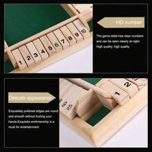 Shut The Box Game, Classic 4-Sided Wooden Board Game Flips 12 Numbers, Classic Tabletop Game For 2-4 Players - Red - View 4
