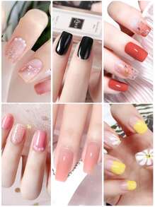 MISS CHEERING 6 Piece Nail Lacquer Set - Premium Manicure Tools, Vibrant Nail Polishes, Professional Gel Manicure, Home Gel Manicure Set, Complete Manicure Set, Includes Phototherapy Gel, Nail Polish Long Lasting Nail Glue - 黃色 - 查看 6