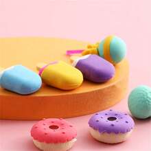 1set Ice Cream Shaped Erasers - Multicolor - View 3