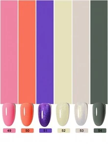 MISS CHEERING 6 Piece Nail Lacquer Set - Premium Manicure Tools, Vibrant Nail Polishes, Professional Gel Manicure, Home Gel Manicure Set, Complete Manicure Set, Includes Phototherapy Gel, Nail Polish Long Lasting Nail Glue - trái cam - Xem 4