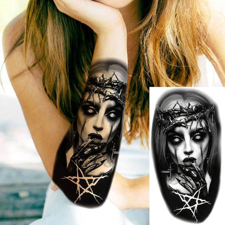 STERNO TATUAGGIO ADESIVI Impermeabile Tatuaggio Adesivi Fiore Sexy Con