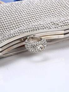 Bolso De Mano De Mujer Con Detalle De Pedrería - Plateado - Ver 4