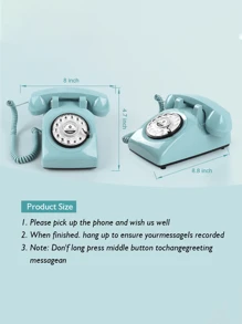 婚禮電話錄音留言簿,經典復古婚禮電話,誠懇語錄留聲機,非常適合婚禮、生日派對等場合 - 藍色 - 查看 7