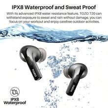 TOZO T20 Wireless Earbuds Bluetooth Headphones 48.5 Hrs Playtime With LED Digital Display, IPX8 Waterproof, Dual Mic Call Noise Cancelling 10mm Broad Range Speakers With Wireless Charging Case Black - 黑色 - 查看 7