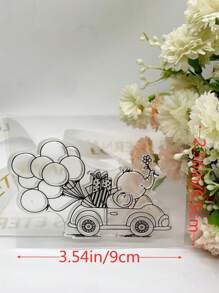 卡通小象透明矽膠橡膠印章膠片,手工剪貼簿可愛圖案自製相簿 - 無色 - 查看 3