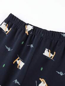 Annil 青少年女孩秋季印花长袖紧身睡衣和睡衣家居服套装蓝色 - 藍色 - 查看 6