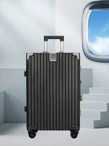 1 Miếng Bền chặt Vali , Dung lượng lớn Bánh xe Vali , ABS + PC Hành lý , Khóa mật khẩu , Khóa mật khẩu Hành lý xách tay Cho du lịch Ngày lễ Kỳ nghỉ Du thuyền Trở lại Trường Dành Cho Nam Và Nữ Sinh viên - màu đen - Xem 7