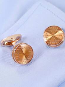 Men's Wedding Cufflinks - Rose Gold - View 4