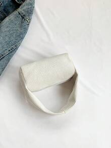 Mini Solid Color Handbag, Multipurpose Casual Tote, Bucket-Shaped Small Bag, Fashionable Square Bag, Lipstick Bag - Beige - View 4