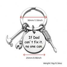 1 件組創意扳手螺絲起子錘子工具鑰匙扣,父親節禮物創意:如果爸爸不能修理,就沒有人能修理 - 銀色 - 查看 4