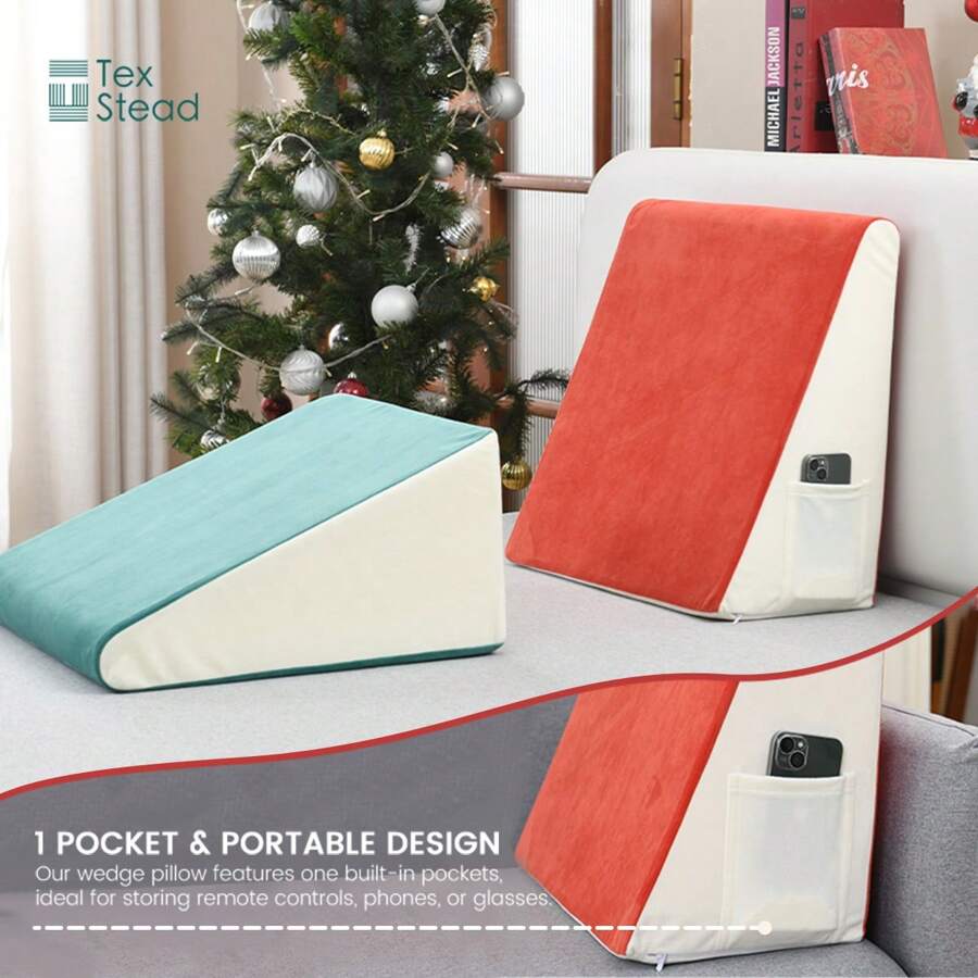 1pc Wedge Pillow For Sleeping Bed Wedge Pillow For After Surgery Triangle Pillow Wedge Air Layer Sleeping Wedge Cover Memory Foam
