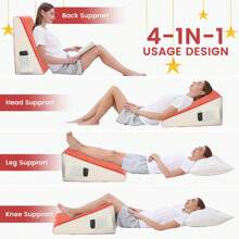 1pc Wedge Pillow For Sleeping Bed Wedge Pillow For After Surgery Triangle Pillow Wedge Air Layer Sleeping Wedge Cover Memory Foam - Green - View 6