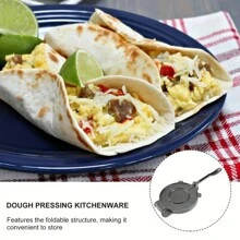 1 Pieza Máquina De Tortilla De Maíz, Fabricante De Tortilla De Mano Multifuncional, Herramienta De Panqueque Hecha En Casa Para La Cocina - Negro - Ver 7