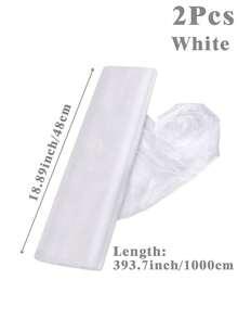 2件/套 10米 白色透明背景布，现代雪花纱户外派对装饰椅面装饰婚礼生日派对横幅 - 白色 - 查看 2