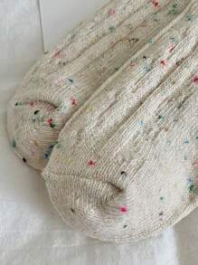 3pairs Women's Thick Warm Wool Vintage Style Mid-calf Socks For Autumn And Winter
