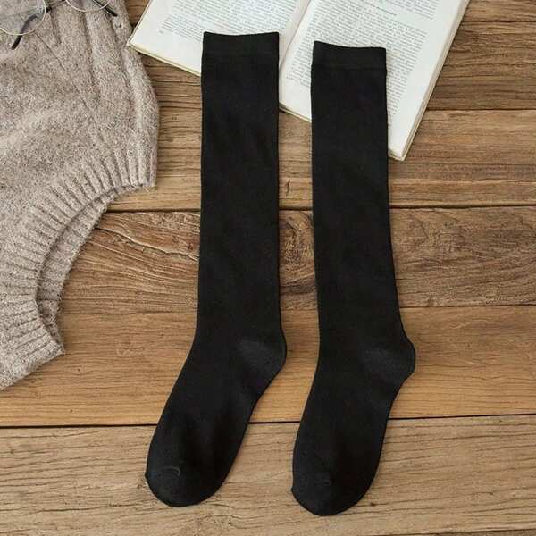 Women Knee High Socks Solid color Fashion Casual Calf Sock Female Girl Party Dancing Sexy Long Socks