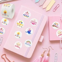 500 Pieces Happy Birthday Stickers 1.5 Inch Gift Envelope Decoration, 8 Designs Round Birthday Sealing Label for Kids Child's Adults Celebrate Birthday Decorative Candy Cookie Bag Sticker - Multicolor - View 7