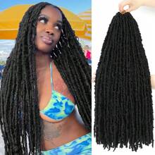 24 inch 6 Packs Butterfly Locs Crochet Hair Pre Looped Distressed Faux Locs Crochet Hair
