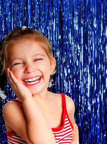 3包2*1公尺主題派對裝飾雨絲綢幕布、氣球、穗帶生日慶祝背景裝飾